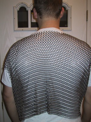 Chainmail shirt, zincplated, butted, size M